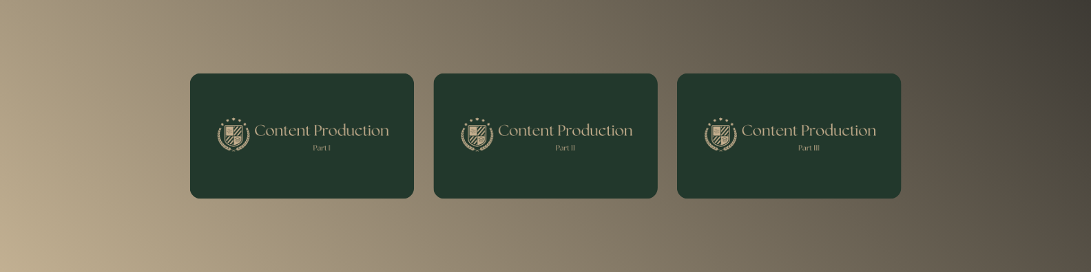 Content Production curriculum — Parts I, II, III